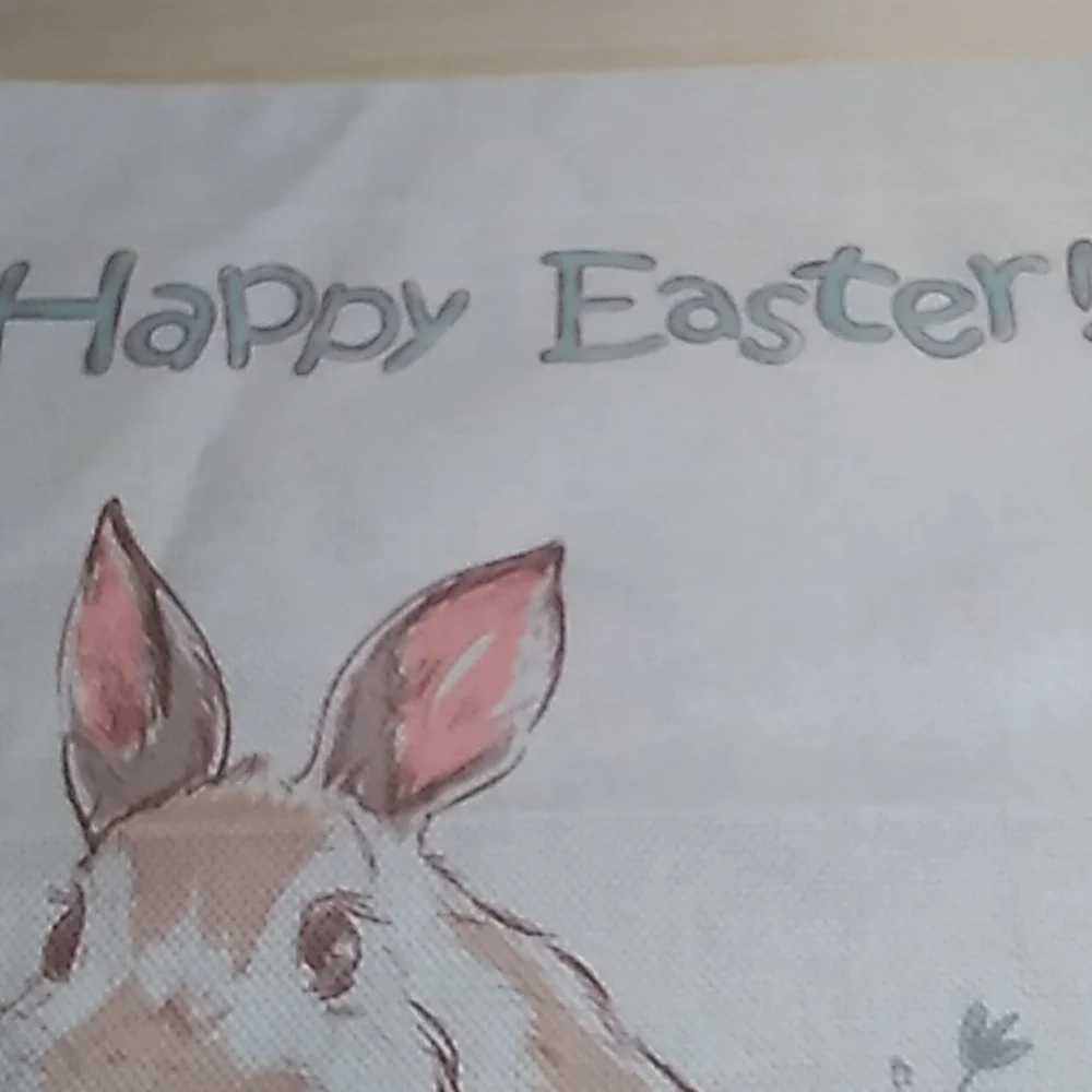 12.5 x 18.5 inches Outdoor flag Happy Easter cute bunny on Burlap fabric